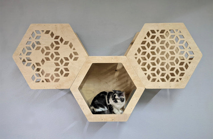 Huge Hexagons for Big cats, Cat tree, Cat shelves, Cat furniture, Pet furniture, Cat shelf, Cat wall shelves, Wall mounted cat bed, breeds