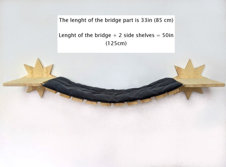 Stars Cat Bridge from Pine Wood, Cat wall shelves, Cat furniture stars, Cat bridge for wall, Cat tree wall, Cat furniture wall, Cat wall bed