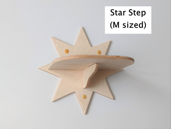 Star Step For Wall in Size M, Star Shaped Shelves for playing and moving! Cool Wall Shelves Set for Cat