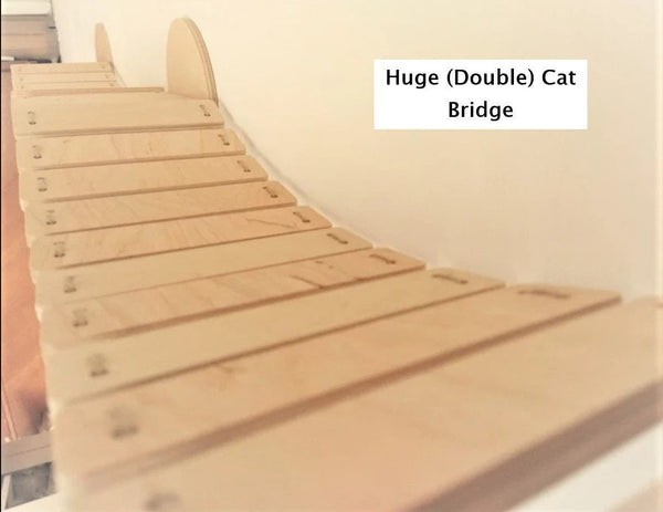 Huge Cat Shelves Bridge for Wall with 3 shelves on Sides, Cat Bridge Arch, Katzenmbel, at Double Bridge Set Wood, at Wall Post