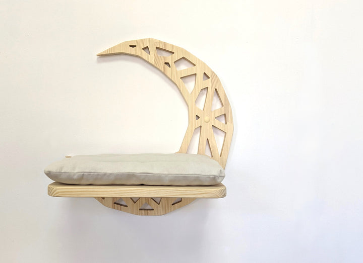 Half Moon Cat Shelf in Geometric Style, Cat shelves, Cat furniture, Cat wall shelves, Cat bed, Modern Cat wall furniture, Unique cat trees