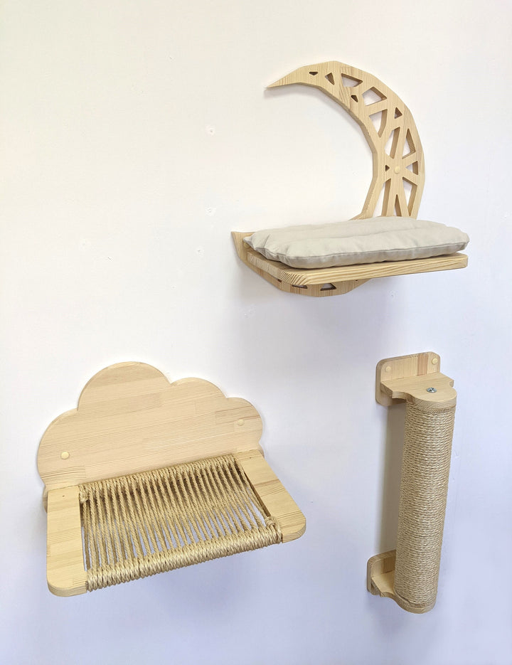 Cloud Cat Hammock from Pine Wood, Cat shelves, Cat shelf, Cat wall furniture, Cat beds, Cat wall shelves, Cat condo, Cat tree, Cat wall