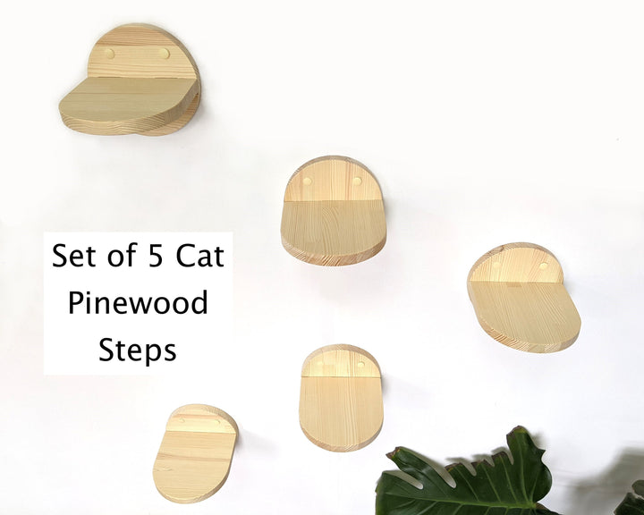 SET OF 5 Cat Steps Pine Wood, Cat wall shelves, Cat steps for wall, Cat furniture wall, Cat stairs, Cat steps, Cat stairs wall, Pet steps