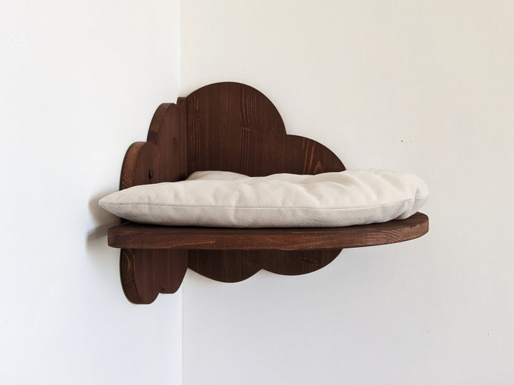 Cloud Cat Corner Shelf with Pillow, Cat shelves, Cat furniture, Wall mounted cat bed, Cat shelf, Cat furniture wall, Cat shelves for wall