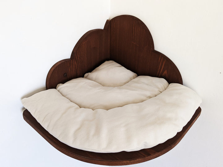 Cloud Cat Corner Shelf with Pillow, Cat shelves, Cat furniture, Wall mounted cat bed, Cat shelf, Cat furniture wall, Cat shelves for wall