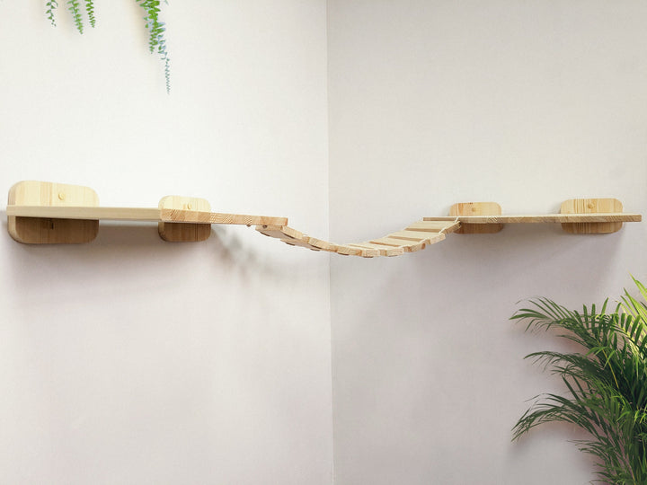 Corner Bridge-Shelf for Big Cats, Perfect for Playing and Sleeping on it, Handmade Cat Wall Shelf, Indoors and Outdoors, all types of walls!