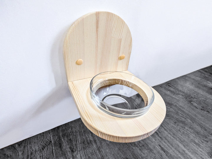 Cat Wall Feeder Simple Looking Design, Spacey Bowl for any type of food (or water), Make your cat's space clean and comfortable for neck!