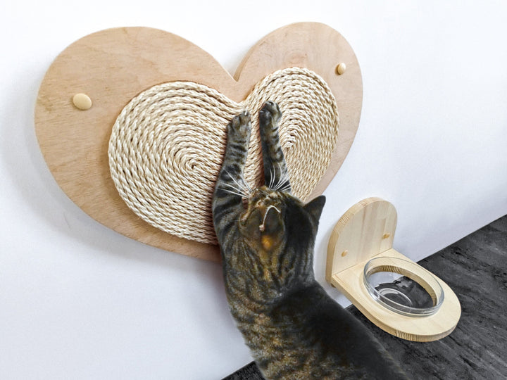 Heart Shaped Wall Cat Scratcher with Sisal, Cute Cat Scratching Post for any type of wall 2023